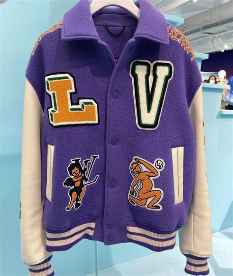 louis vuitton blue varsity jacket